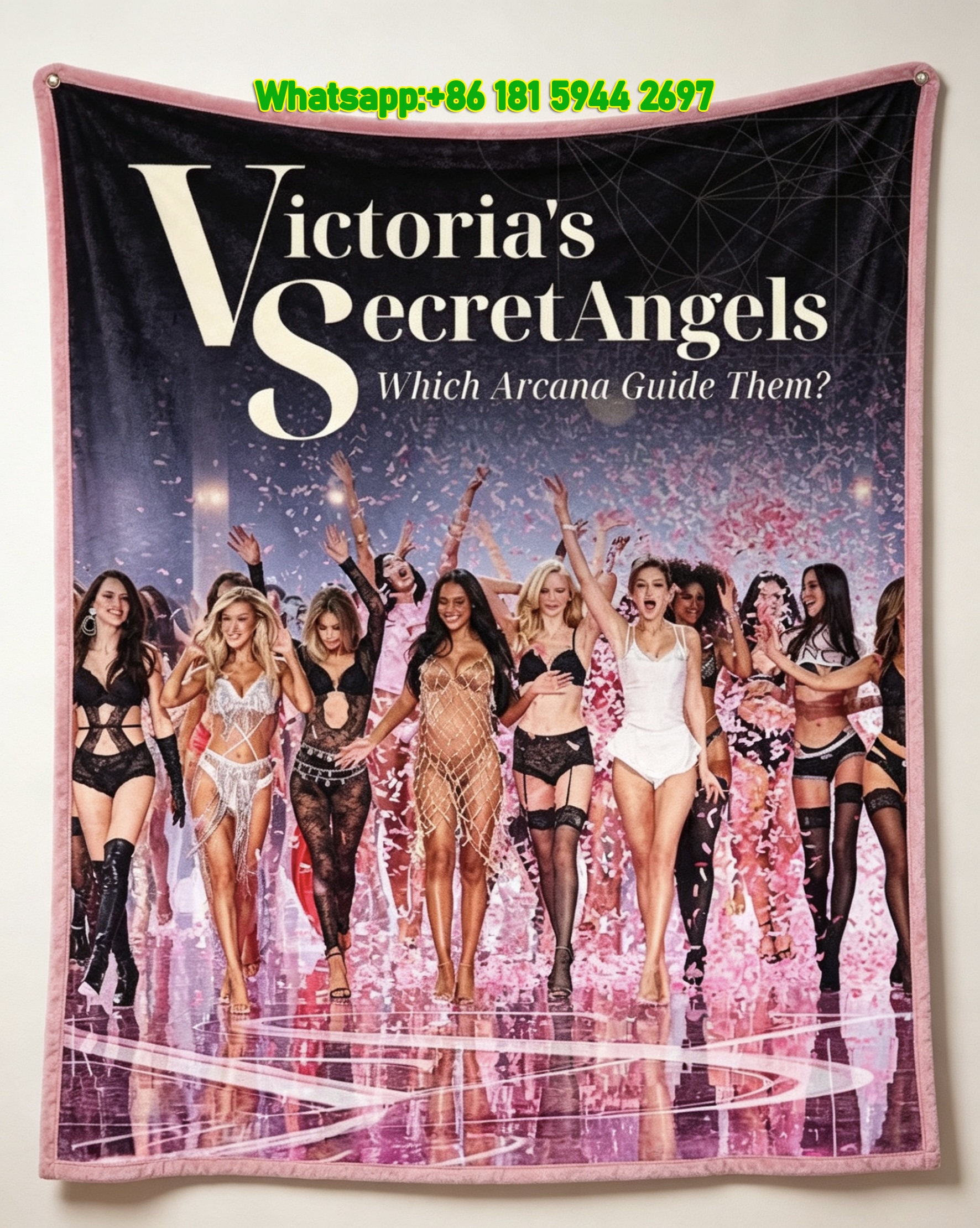 Victoria's Secret Black Angel Wings Fleece Throw Blanket V131